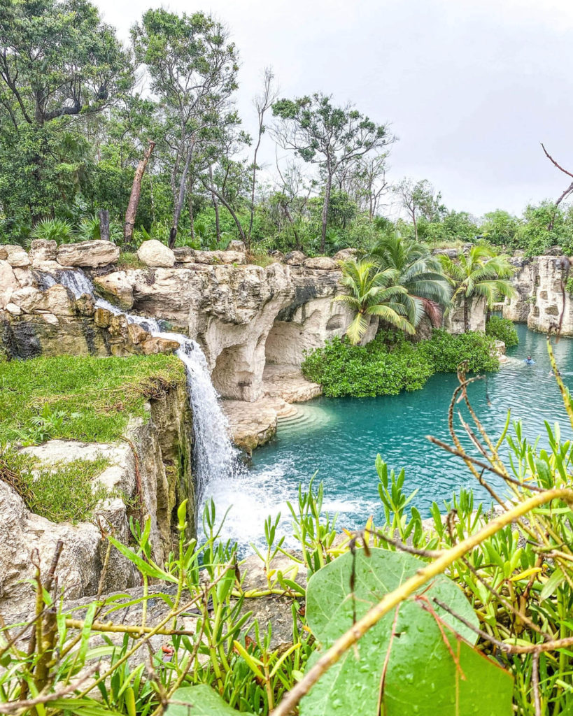 Waterfall on property at Hotel Xcaret Mexico