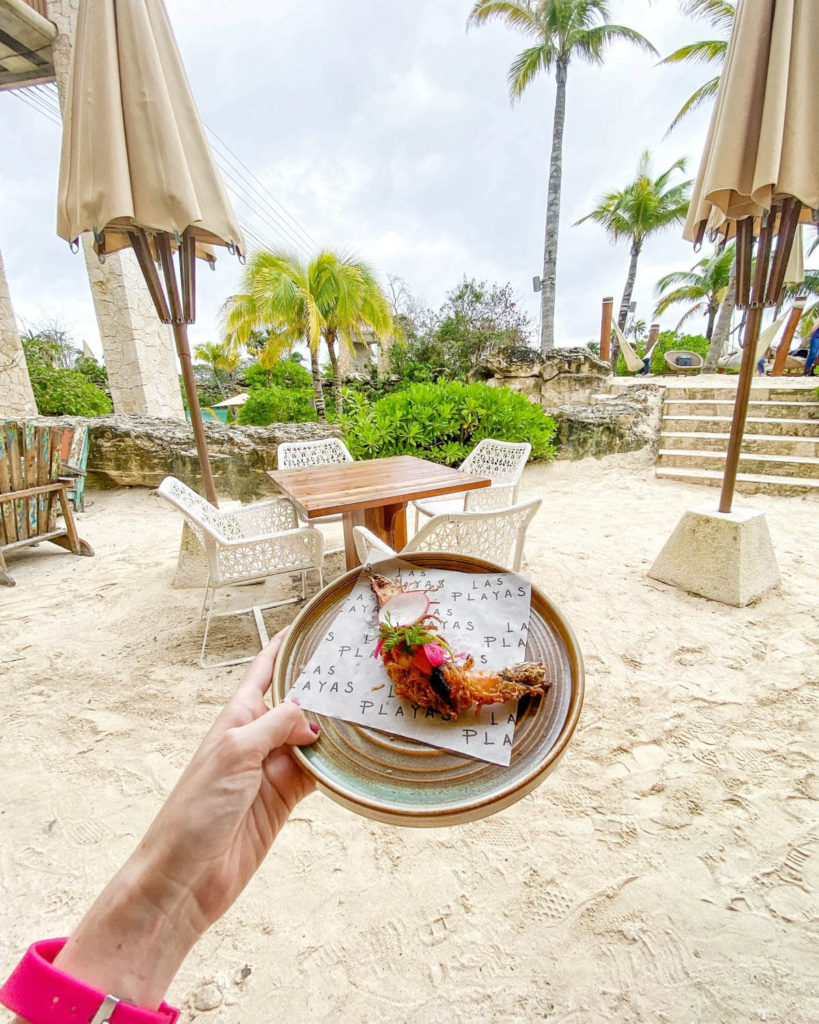 Shrimp appetizer at Las Playas Restaurant at Hotel Xcaret Mexico