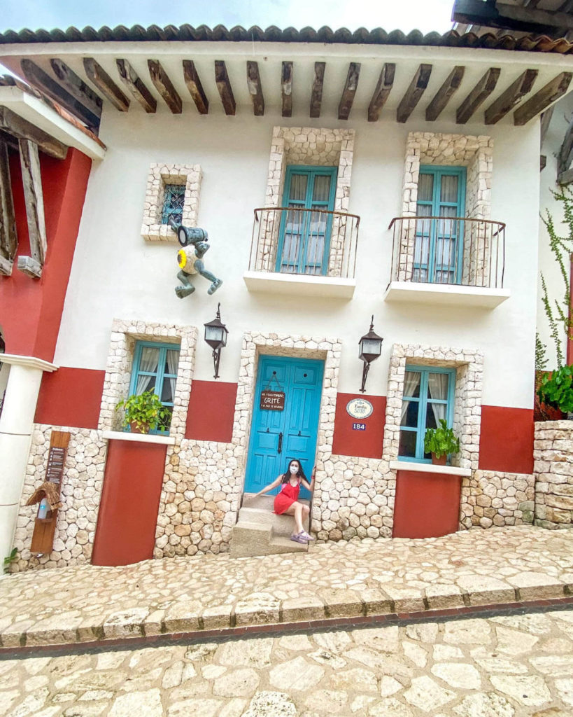 The slanted Town at Xenses Park in Cancun