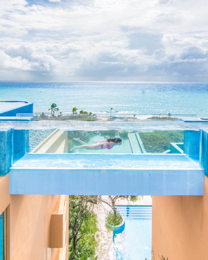 See through pool at Hotel Xcaret Mexico
