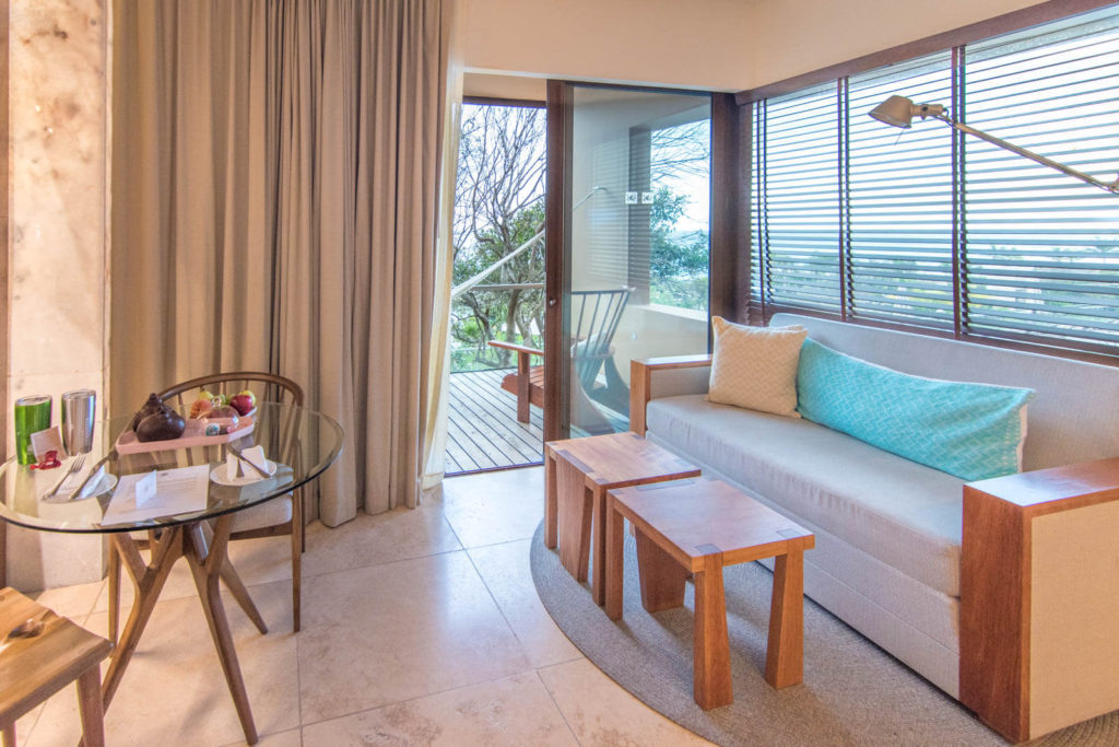 Living area in suite at Hotel Xcaret Mexico