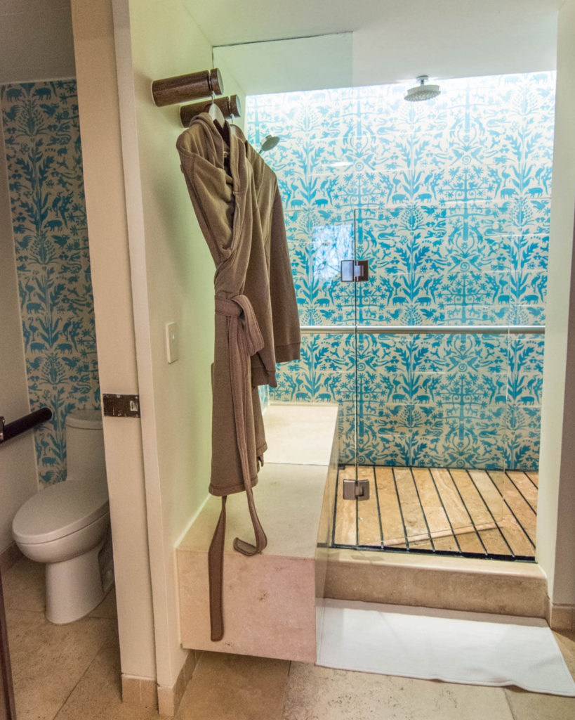 Shower in the bathroom in Hotel Xcaret Mexico suite